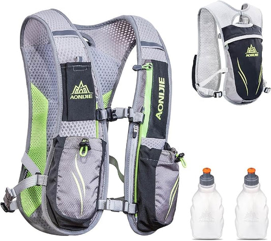 YAPJEB Running Hydration Vest Lightweight Water Pack for Men Women 5L 5.5L Backpack for Marathon Trail Race Hiking Cycling Camping Jogging