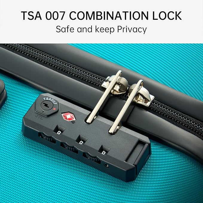 MILADA Luggage 28 Inch Checked Luggage Large Suitcase With Wheels Hard Shell Suitcases Suitcase Large TSA Approved Long Trip For Women Men,Caribbean Blue