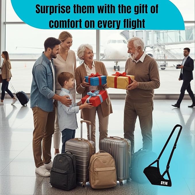 Premium Foot Hammock for Plane Travel – Foot Hanger for Flights Portable Foot Rest for Air Travel Memory Foam Leg Rest Under Desk Foot Hammock Travel Gift Men Women Wheelchair footrest Christmas