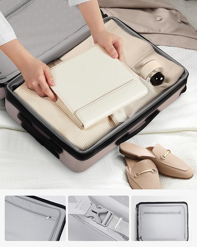 NINETYGO Large Checked Luggage 28 Inch, Checking In Luggage with Smooth Spinner Wheels, Expandable, Hard Shell PC Suitcase, Lightweight Travel Luggage, TSA Approved (Shadow, Rhine Max)