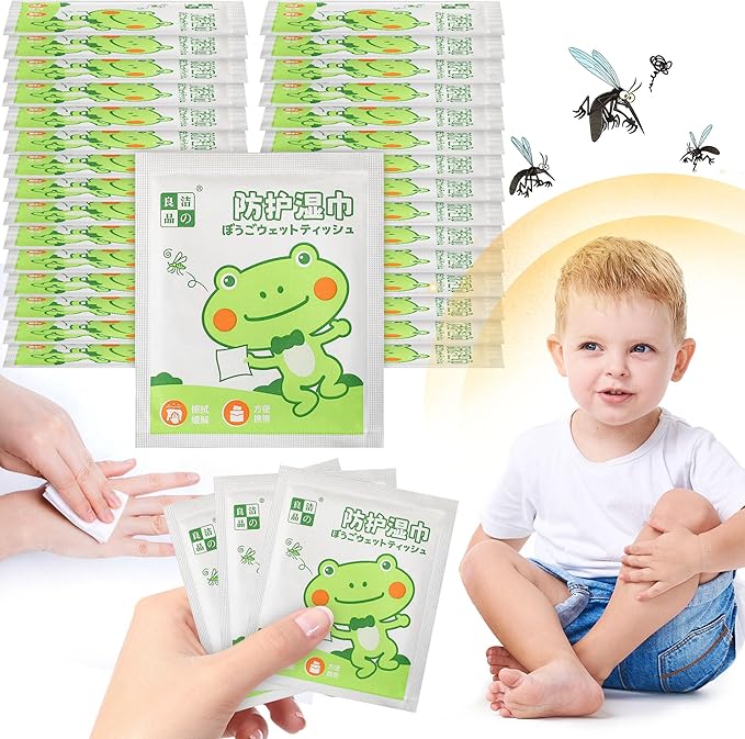 36 Pcs Mosquito Repellent Wipes - Peppermint Oil Insect Repellent Wipes Individually Wrapped, Safe & Effective Bug Insect Protection for Outdoor Activities, Natural Plant-Based, Long-Lasting