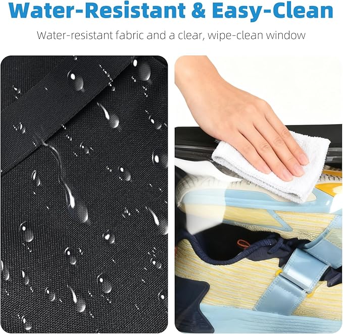 Smell-Proof Soccer Cleats Bag for Men, Soccer Shoe Bag with Shoulder Strap & Luggage Sleeve, Clear Front, Water-Resistant & Odor-Control Sports Travel Gear Organizer(1 PACK)