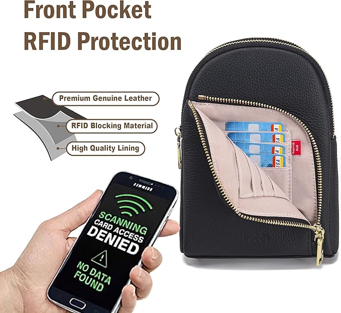 INICAT RFID Blocking Sling Bag Anti Theft Crossbody Bags Women Valentine's Day Gifts Travel Purses Vegan Leather