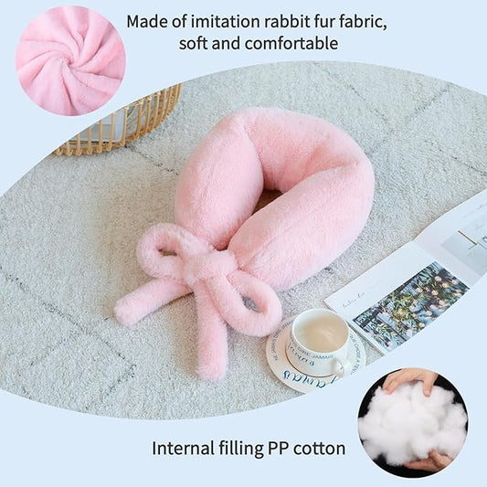 Travel Pillow Multifunctional Airplane Travel Neck Pillow Provides Neck and Lumbar Support During Travel Airplane Pillow Pink