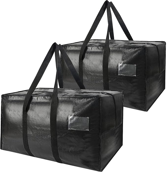 Heavy Duty Extra Large Moving Bags,176 Gallon Jumbo Packing Bags,Huge Moving Storage Bags with Strong Zippers & Carrying Handles,Reusable Big Moving Storage Bags for College Dorm Travel 2Pack