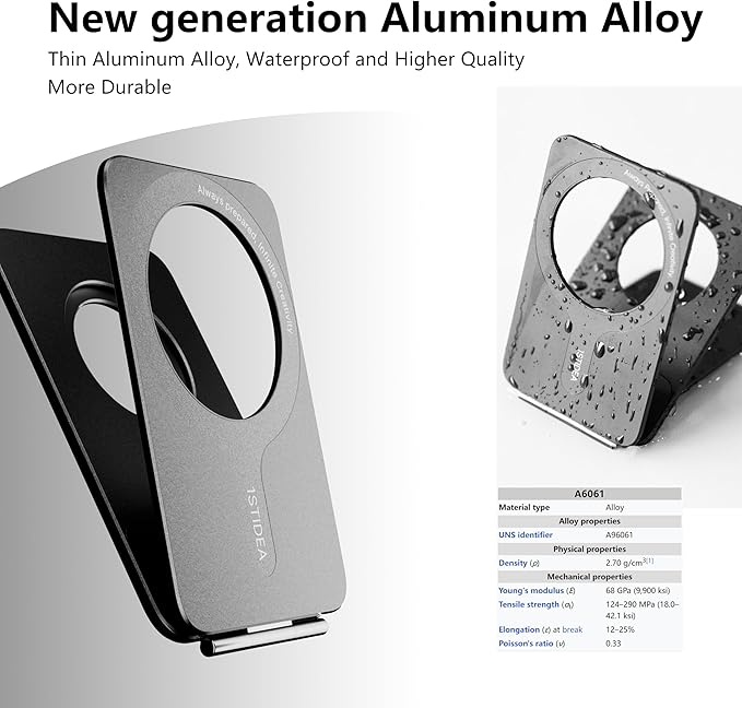 Phone Tripod Stand, Aluminum Alloy Mini Tripod Compatible with Magsafe iPhone 17/16/15/14/13/12 Series, Foldable Strong Magnetic Phone Stand, Mult-Angle Adjustment Selfie Stick