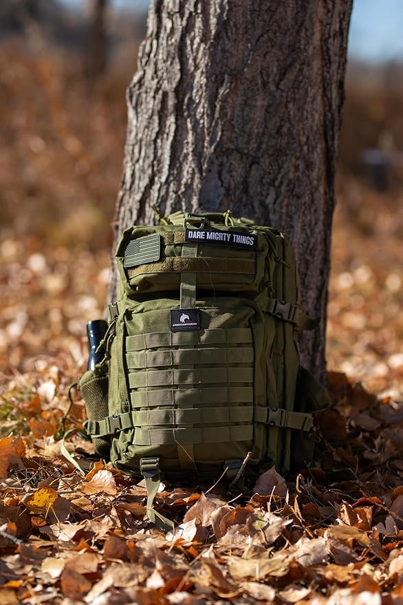 AMERICANPHOENIX 45L Elite Tactical Backpack | 3X Stronger Work & Military Backpack | Water Resistant and Heavy Duty | 3 Day MOLLE Bug Out Bag (Olive Green)