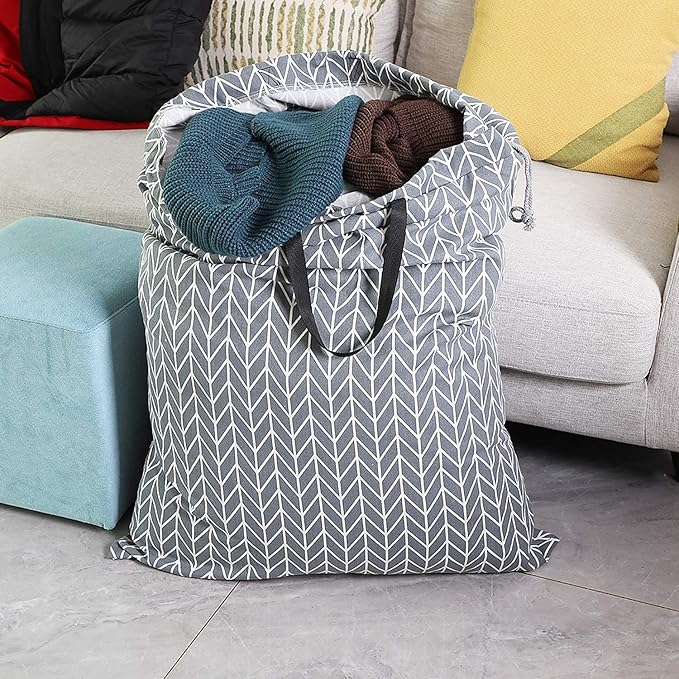 SWISSELITE Laundry Bag with Handle and Drawstring, Large Heavy Duty Laundry Bag, 28 x 40 Inches Travel Dirty Clothes Bag for Laundromat and Household