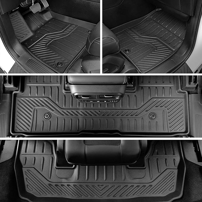 JOULARISE Floor Mats Cargo Mat for Honda Pilot 2026 2025 2024 2023, All Weather TPE Cargo Liner Trunk Mat with Backrest Mat Door Sill Protectors Car Accessories for Pilot (Full Set Mats)