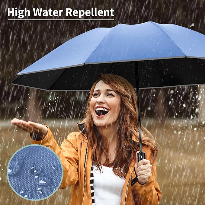 Seniny Windproof Travel Umbrella, Automatic Umbrellas for Rain, Portable & Compact Umbrellas for Backpack, Strong UV for Protection, Folding Small Sun Umbrella for Car, Walking