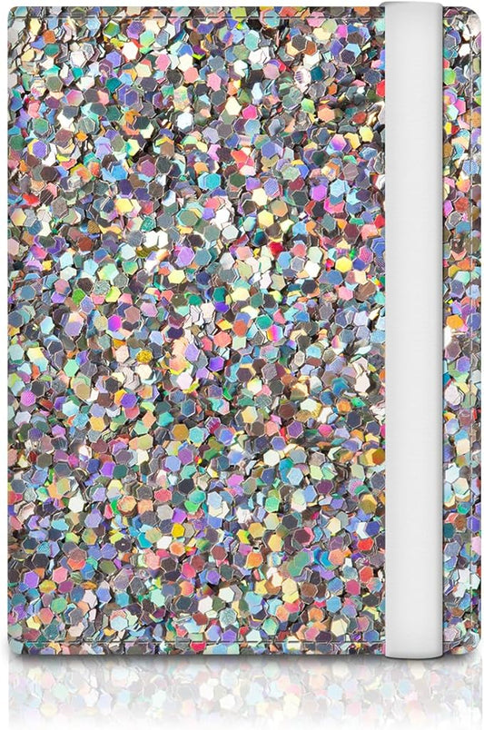 Passport Holder for Travel Essentials, RFID Premium Leather Passport Wallet Cover Case for Travel Must Haves Accessories, Passport Book Holders for Women Men Glitter Colorful Pattern