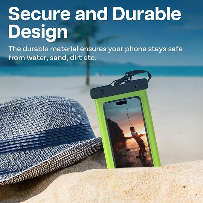 MMOBIEL Waterproof Phone Pouch [3 Pack] – Case Up to 7 inch for iPhone 16 15 14 Pro Max, Samsung Galaxy S25 S24 S23 S22 Series etc. – Cell Phone Dry Bag with Lanyard, Armband – Black, Green, Orange