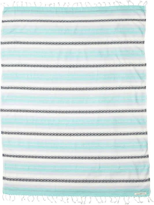 Sand Cloud Extra Large Turkish Beach Towel - Sand Free - 100% Organic Turkish Cotton Yarn - Quick Dry Towel for Beach, Picnic Blanket or Throw - As Seen on Shark Tank - Tie Dye (Mint Baja)