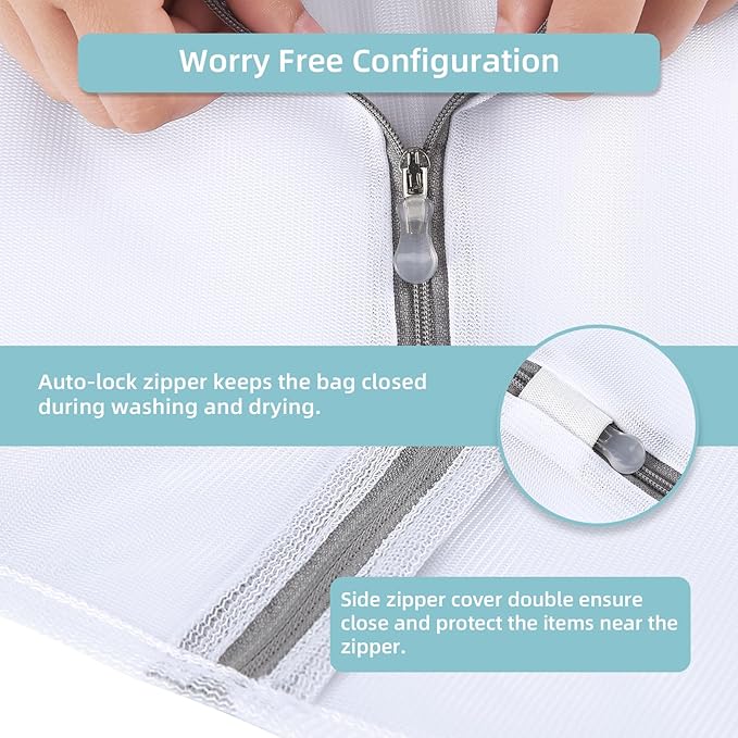 GOGOODA 2 Pack Extra Large Mesh Laundry Bag 43 x 35 in – XXXXL Washing Bag for Bedding, Blankets, Clothes, Pet Items, Travel & Storage – Washer Protector Bag for Washing Machine