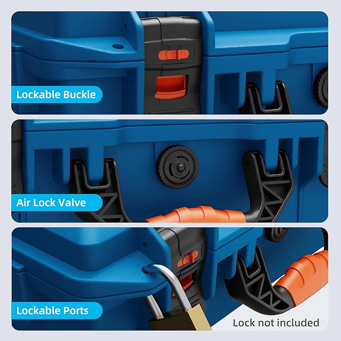 Blue Starlink Mini Hard Case Travel, Star Link Mini Waterproof Travel Case for with Molded Foam for Starlink Accessories, Lockable Storage Bag