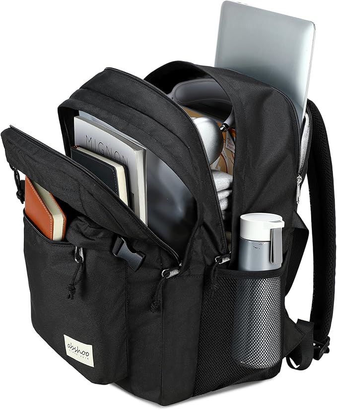 abshoo 29L Backpack for School College Bookbag Middle High School Backpacks Casual Daypack Travel Backpack (Black)