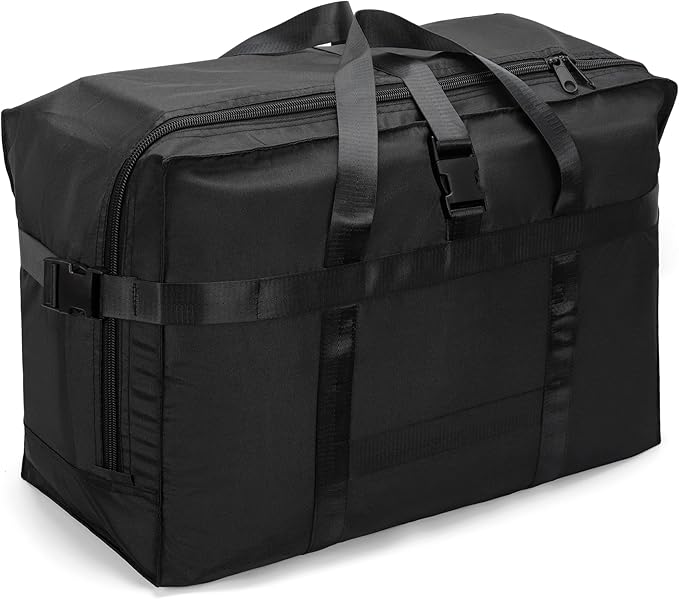 80L Foldable Travel Duffle Bag for Men and Women - Large Collapsible Duffel Bag - Waterproof Overnight Weekender Bag for Travel, Moving