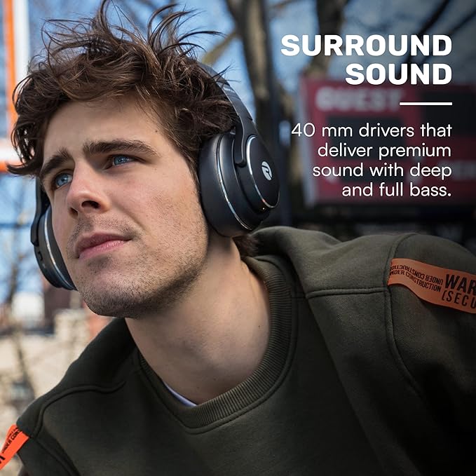 Raycon Everyday Wireless Bluetooth Over Ear 2X Headphones Bundle (Black & White) - Active Noise Cancelling, Awareness Mode and Built in Microphone, IPX 4 Water Resistance, 38 Hours of Battery Life