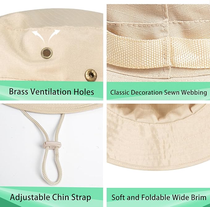 Sun Hats for Men Women Boonie Hat UPF 50+ Bucket Hat Wide Brim UV Protection Fishing Hiking Safari Outdoor Hats