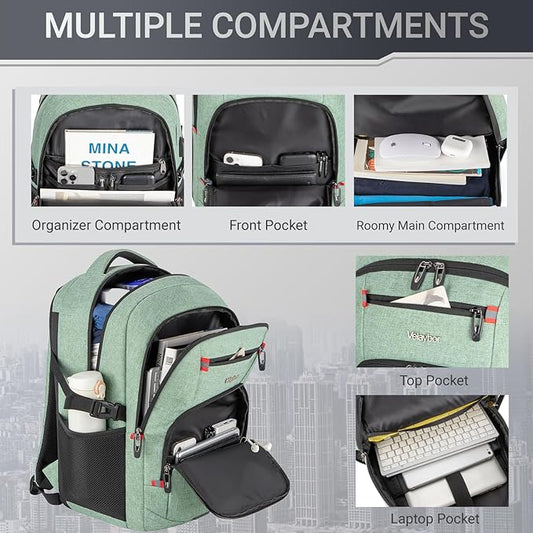 40L Expandable Laptop Backpack, Anti-thief Travel Backpack with USB Charging Port, Airline Approved Business Waterproof Carry on Luggage, Fits 15.6" Laptop for Men Women