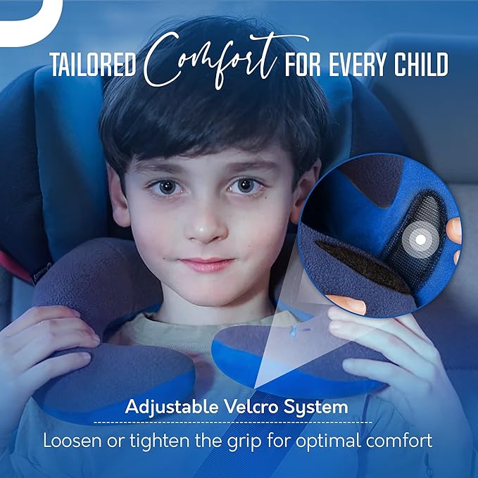 BCOZZY 3-7 Y/O Kids Travel Pillow for Car & Airplane, Soft Kids Neck Pillow for Traveling in Car Seat, Provides Double Support for Toddlers Head & Chin in Road Trips, Washable, Small Size, Unicorn