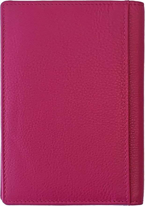 Personalized Monogrammed Bright Pink Leather RFID Passport Wallet and Luggage Tag