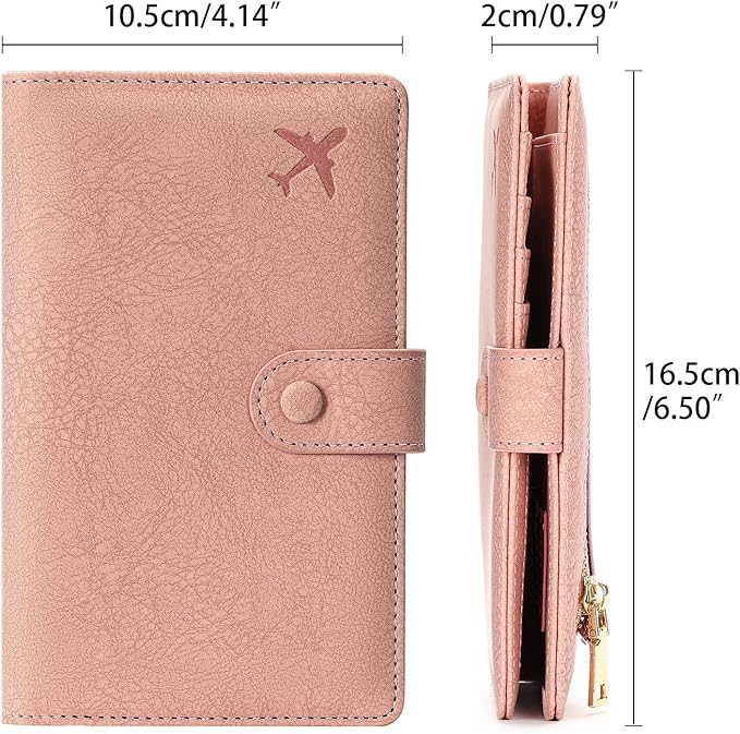 RFID Blocking Passport Wallet Cover Case Travel Document Organizer for Women and Men,Travel Wallet for Credit Card