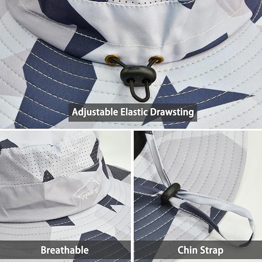 Sun Hats for Men Women Fishing Hat UPF 50+ Breathable Wide Brim Summer UV Protection Hat