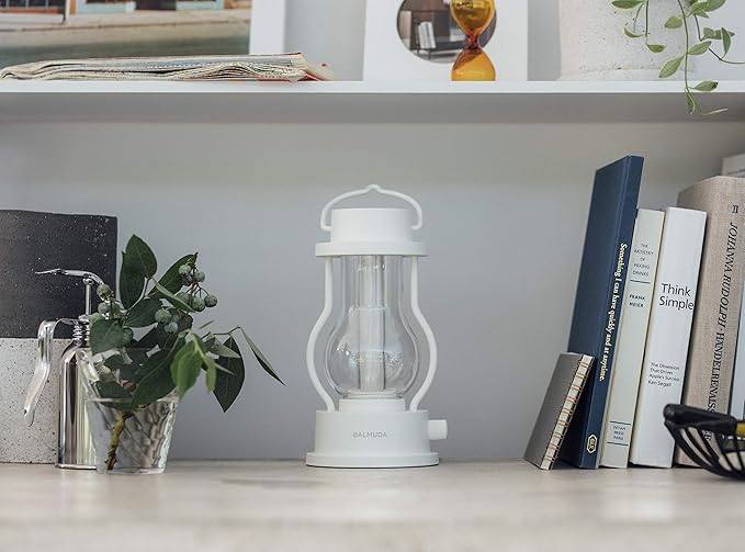 BALMUDA The Lantern | Rechargeable LED Lantern | 3 Light Modes: Candle, Amber, & Warm White | Battery Operated | Lightweight | Water-Resistant | US Version | White