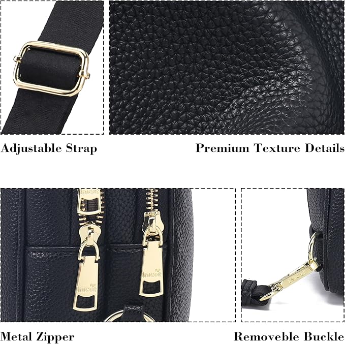 INICAT Crossbody Sling Bags Fanny Packs Valentine's Day Gifts Vegan Leather Travel Vacation Essentials Purses Women