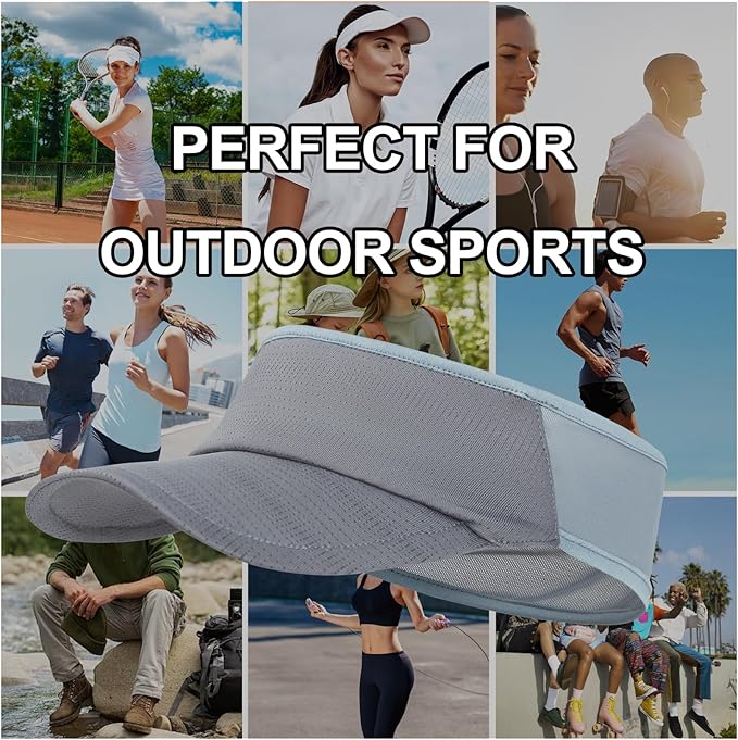 Sun Visor Hats for Men Women Lightweight Portable Stretchy Sun Hat for Running Tennis Golf