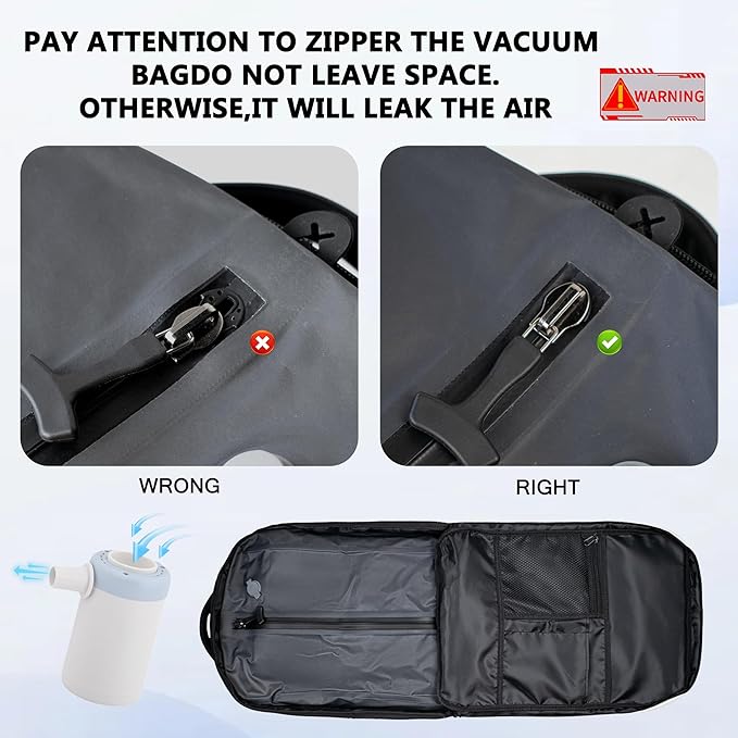 Vacuum Seal Backpack Travel With Pump,60LWater Resistant Business backpack with Waterproof zipper, TSA Friendly,Independent Shoe Compartment - Vacuum Pump Included Carry On Backpacks For Women Men