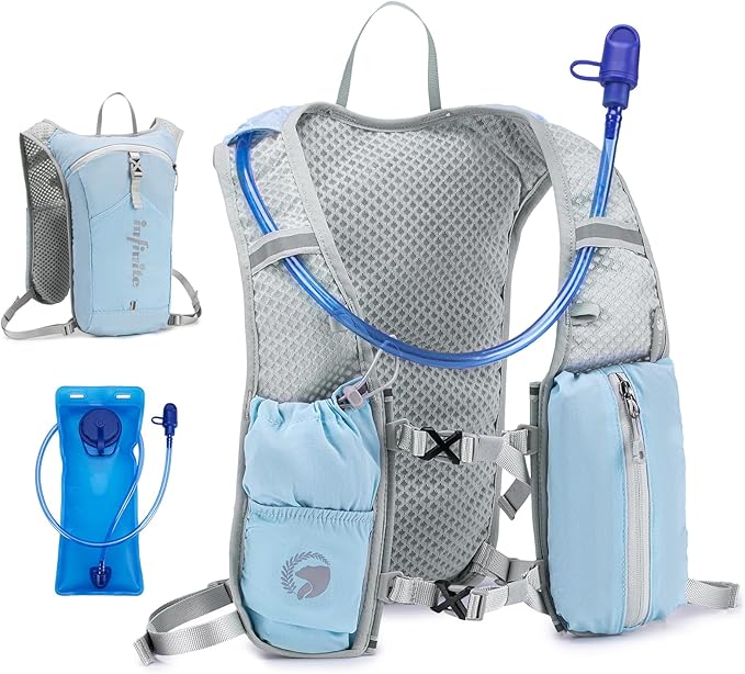 KSIBNW Running Vest for Women and Men, Lightweight Hydration Vest Backpack with 1.5L Water Bladder Bag Running Backpack for Hiking Biking Trail Cycling Race Marathon