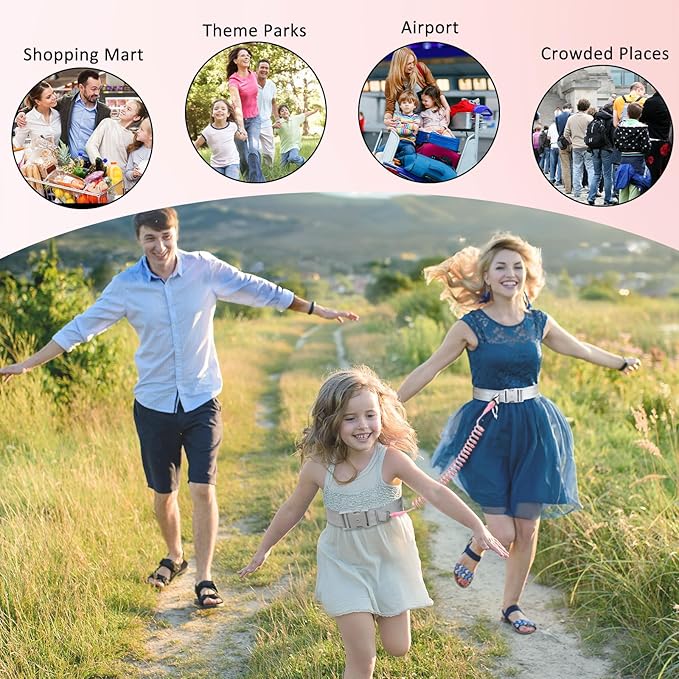JXM Upgraded Child Waist Harness with Lock for Hands-Free Safety Walking, Adjustable Tether for Outdoor Travel