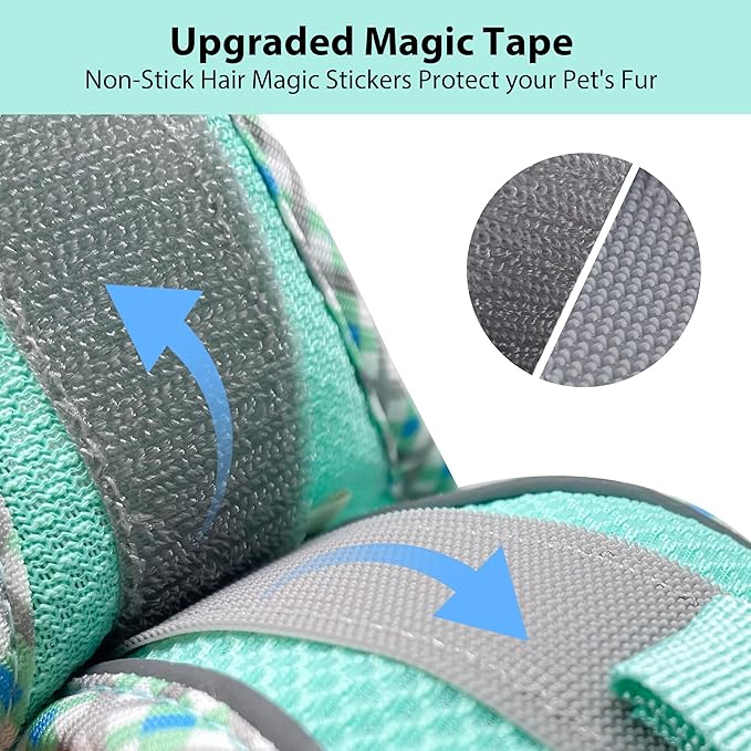 AIITLE Escape-Proof Dog Harness - Extra Soft Jacquard Fabric with Moisture-Wicking Lining, Adjustable Fit for Boston Terrier, Pekingese - Running, Playdates, Outdoor Adventures (Turquoise, L)