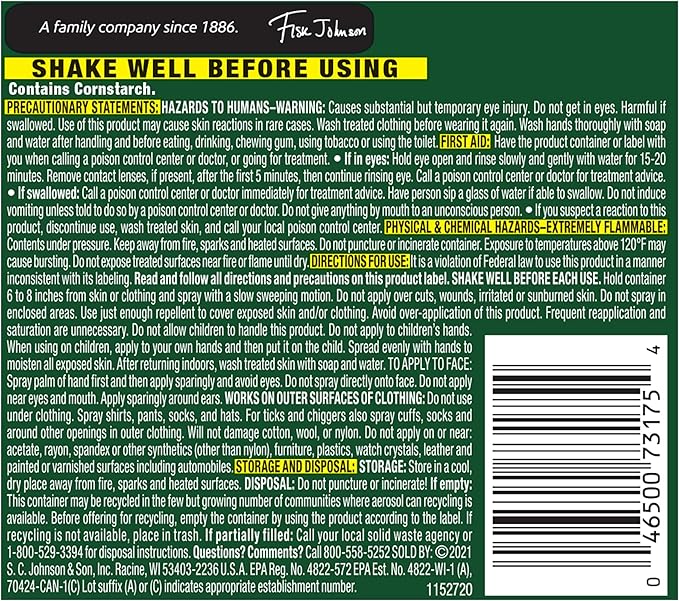 OFF! Deep Woods Travel Size Insect Repellent Aerosol, Dry, Non-Greasy Formula, Bug Spray with Long Lasting Protection from Mosquitoes and Ticks, 2.5 oz