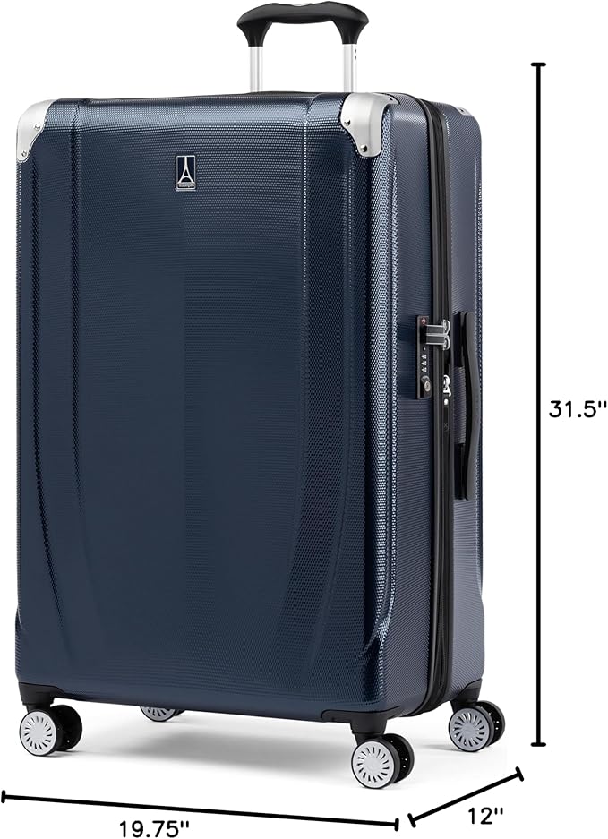 Travelpro Pathways 3 Hardside Expandable Luggage, 8 Spinner Wheels, Lightweight Hard Shell Suitcase, Checked Large 28 Inch, Royal Blue
