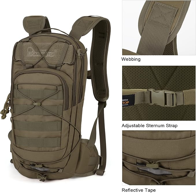 Mardingtop10L Small Tactical Molle Hydration Backpack,Cycling Backpack for Biking,Cycling and Running EDC Daypack