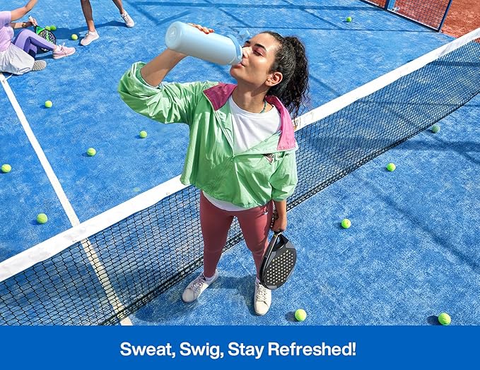 POWCAN 40 oz Insulated Water Bottle with 2-in-1 Straw and Spout Lid, Keep Cold 24H, Leak-Proof, BPA-Free, Double Wall Stainless Steel Water Bottle for Sports, Gym, Travel, and School (Pacific Ocean)