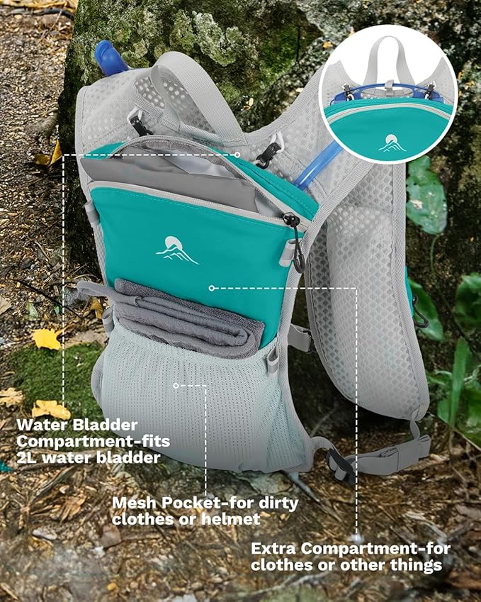 Running Vest for Women and Men, Hydration Running Backpack, Runners Vest, Hydration Vest, with Front Phone Holder, Adjustable Chest and Waist Strap