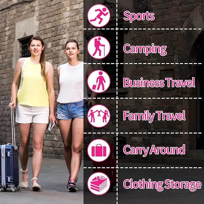 Shoe Bags for Travel - Set of 3 Pack Large Capacity Oxford Fabric Shoe Bags, Multi-Functional Dust-Proof and Waterproof Men & Women Travel Shoe Bag (Pink)