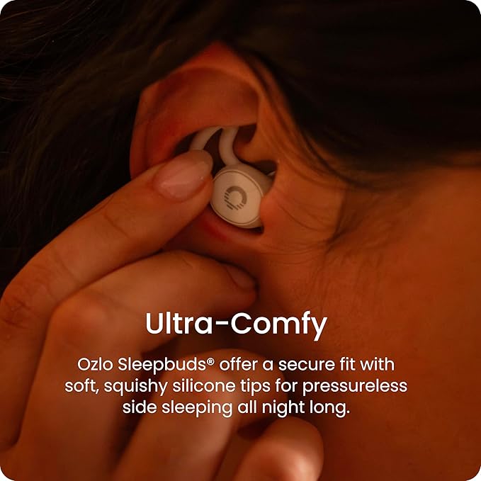 Ozlo Sleepbuds® | Comfortable Side Sleeper Headphones | Up to 10 Hours of Bluetooth LE Streaming | Science-Backed Sleep Sounds | Snore Blocking Comfortable Earbuds