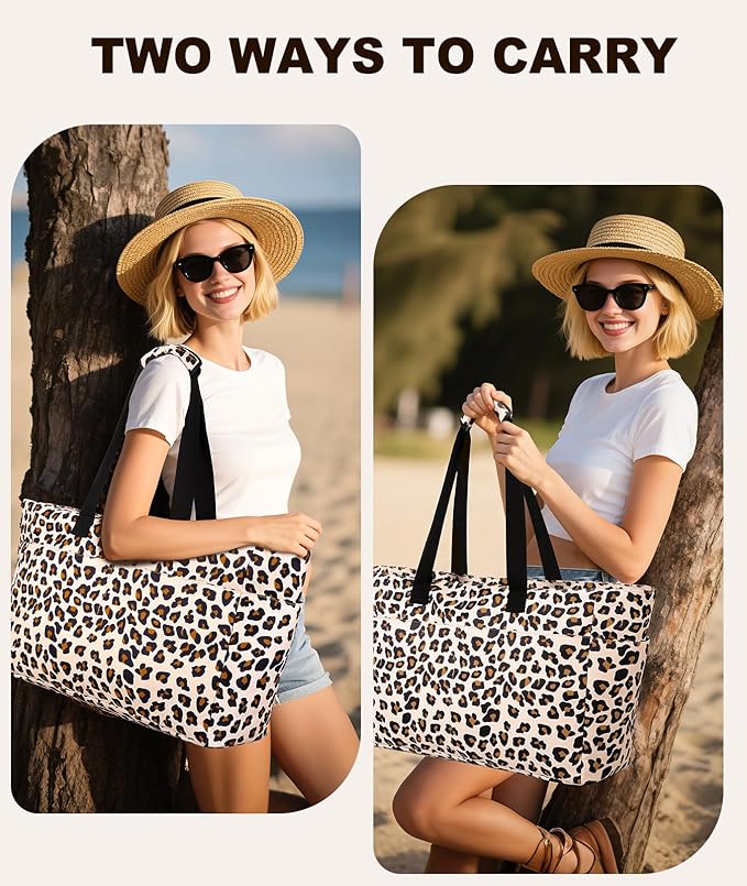 Extra Large Beach Bag Waterproof Beach Totes Bags for Women, Lightweight Foldable Pool Bag with Zipper Wet Compartment