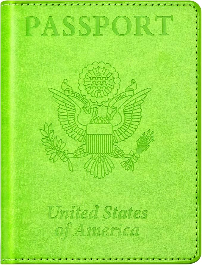 BB-green Passport and Vaccine Card Holder Combo with Vaccine Card Slot, Wallet, Cover for Women and Men