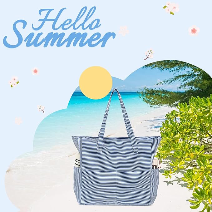 Bluboon Waterproof Beach Tote Pool Bags for Women Ladies Extra Large Carry On Bag With Wet Compartment for Weekender Travel