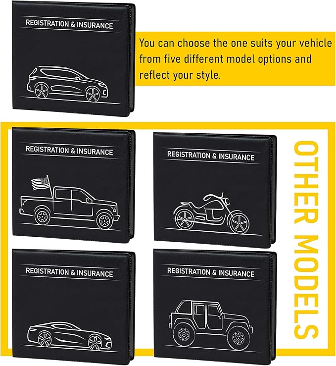 CANOPUS Car Registration and Insurance Holder, Car Document Holder, Vehicle Registration and Insurance Card Holder, Wallet for Auto, Trailer, Motorcycle, Truck, Vehicle Paperwork Organizer (2 Pack)