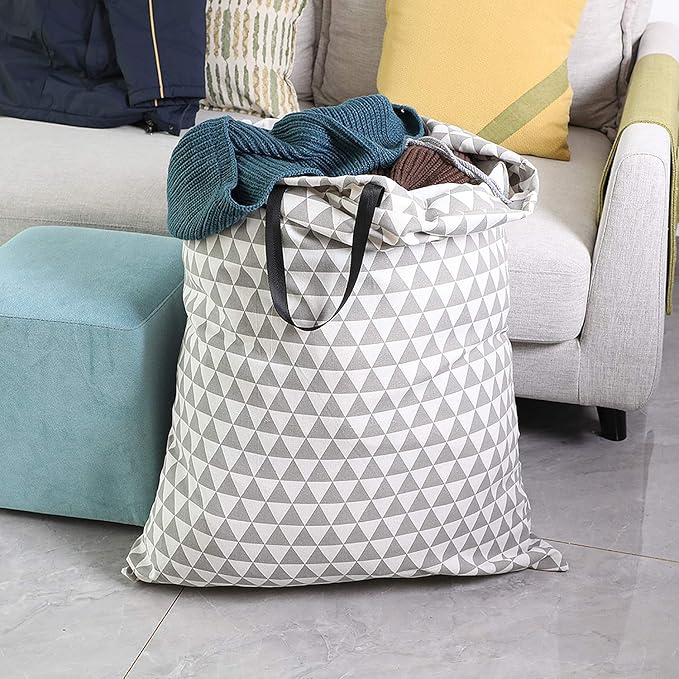 SWISSELITE Laundry Bag with Handle and Drawstring, Large Heavy Duty Laundry Bag, 28 x 40 Inches Travel Dirty Clothes Bag for Laundromat and Household
