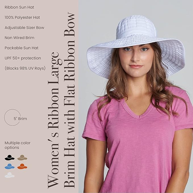 San Diego Hat Company Women's Ribbon Large Brim Hat