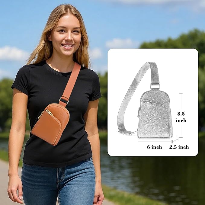 INICAT RFID Blocking Sling Bag Anti Theft Crossbody Bags Women Valentine's Day Gifts Travel Purses Vegan Leather