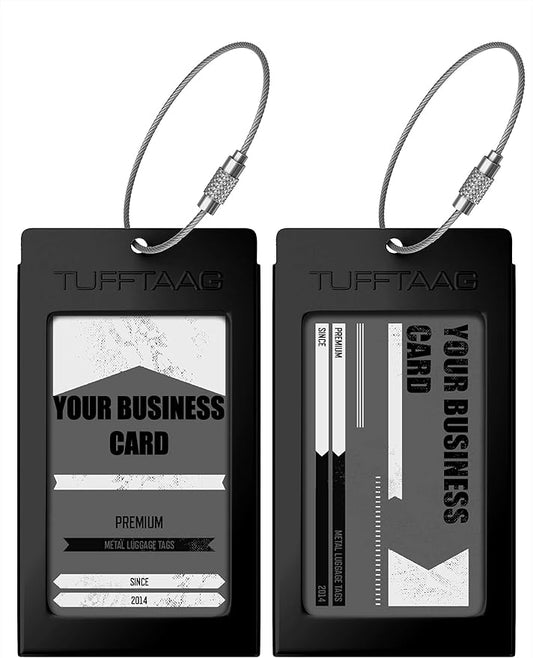 Luggage Tags Business Card Holder by TUFFTAAG - Durable Travel ID Bag Tag in Multiple Color Options, Perfect for Suitcases, Backpacks, and Carry-Ons, Easy Identification, Secure and Stylish
